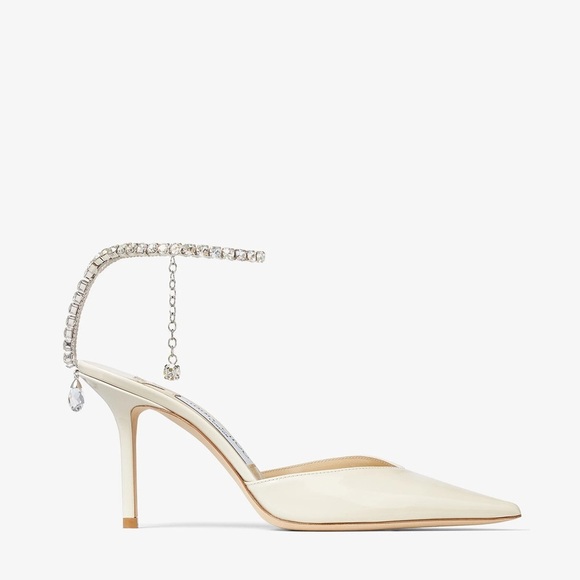 Jimmy Choo Saeda 85 Patent Pumps in Linen size 38.5/8.5 - Picture 1 of 8